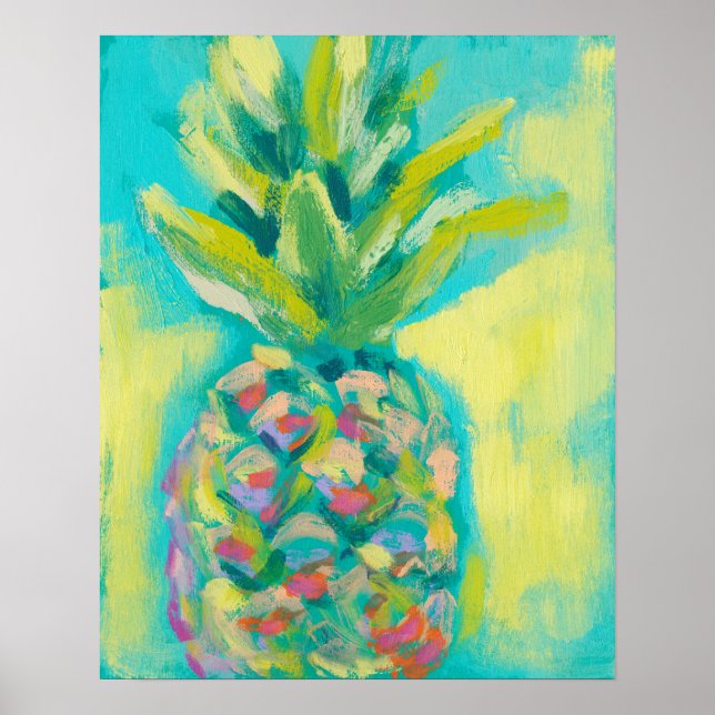 Póster Piña tropical colorida (Frente)