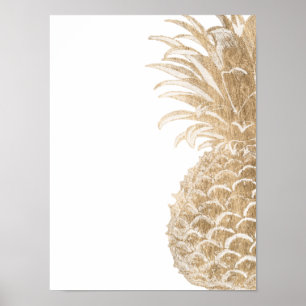 Póster Piña Tropical de Oro