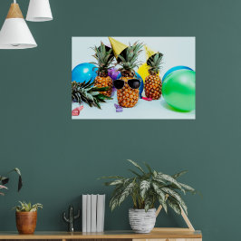 Póster Piñas de tiempo de fiesta con favores de fiesta, Z