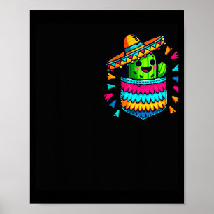 Póster Piñata de Cactus Bolsillo Cinco De Mayo Fiesta Mex