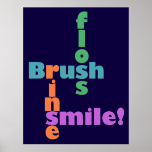 Póster Pincel Flor Rinse SMILE!