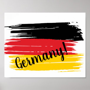 Póster Pincelada Artística Bandera de Alemania