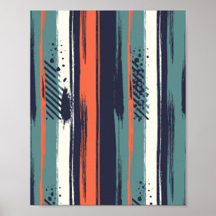Póster Pinceladas abstractas con contrastes audaces