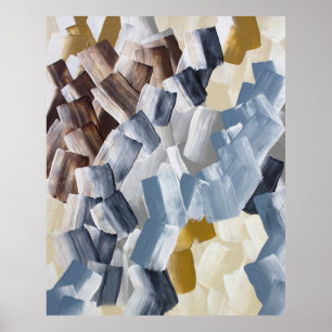 Póster Pinceladas abstractas en tonos neutros y terrosos