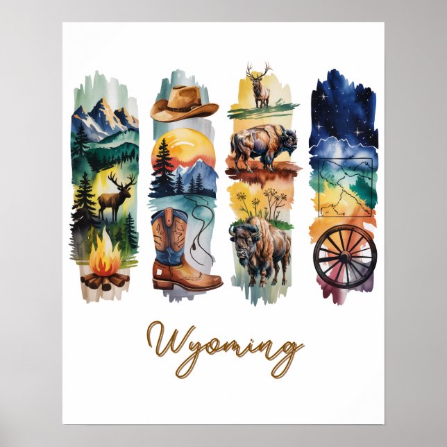 Póster Pinceladas escénicas de Wyoming (Frente)