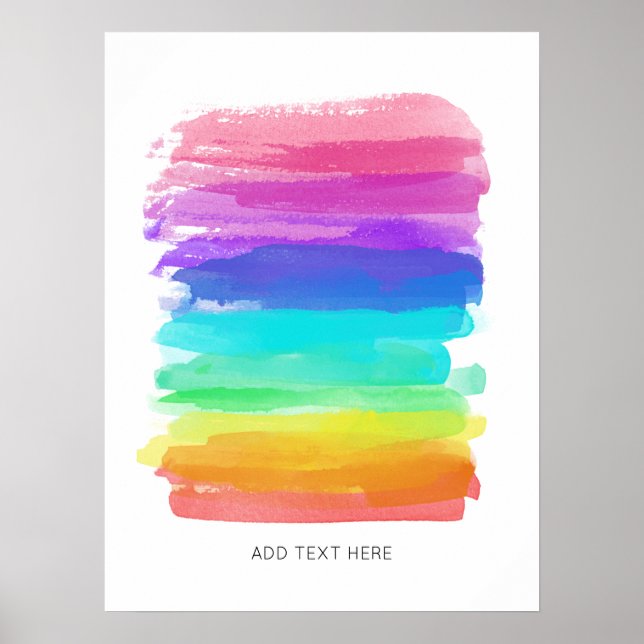Póster Pinceles de artistas arcoiris Minimalista texto fe (Frente)