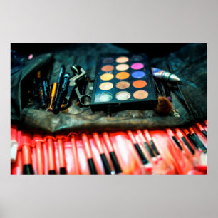 Póster Pinceles de maquillaje