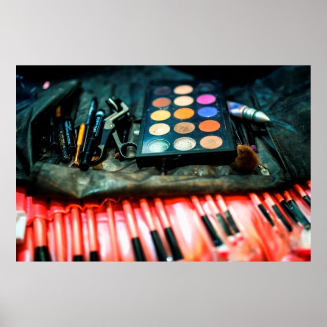 Póster Pinceles de maquillaje (Frente)