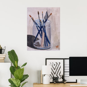 Póster Pinceles de pintura