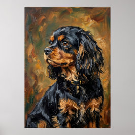 Póster Pinceles impresionistas del Cavalier King Charles