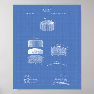 Póster Pincushion 1889 Patent Art Blueprint