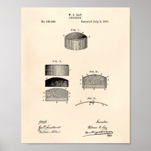 Póster Pincushion 1889 Patent Art Old Peper