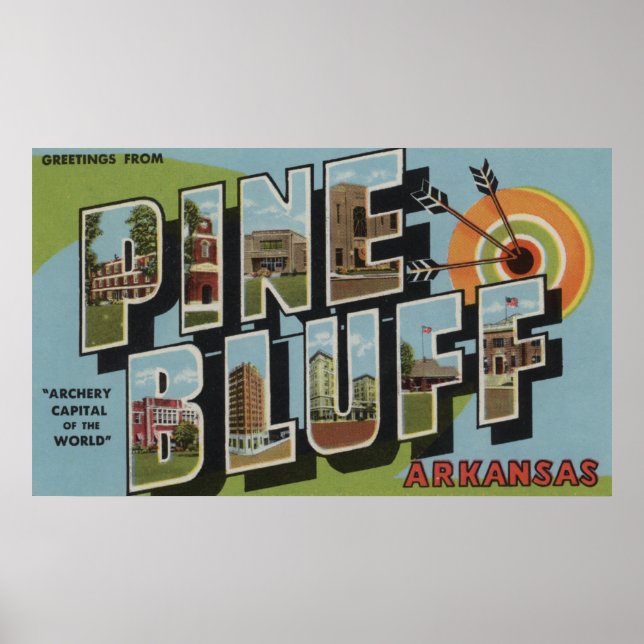 Póster Pine Bluff, Arkansas (Capital del Arco) (Frente)