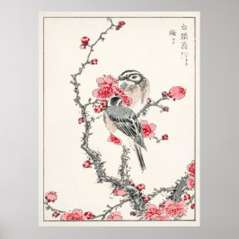 Póster Pine Bunting en ciruelo por Numata Kashu