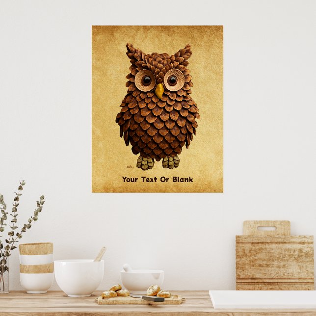 Póster Pine Cone Owl (Cocina)