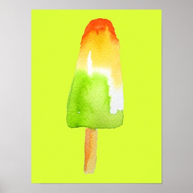 Póster Pine Lime popsicle pop art linda comida (Frente)