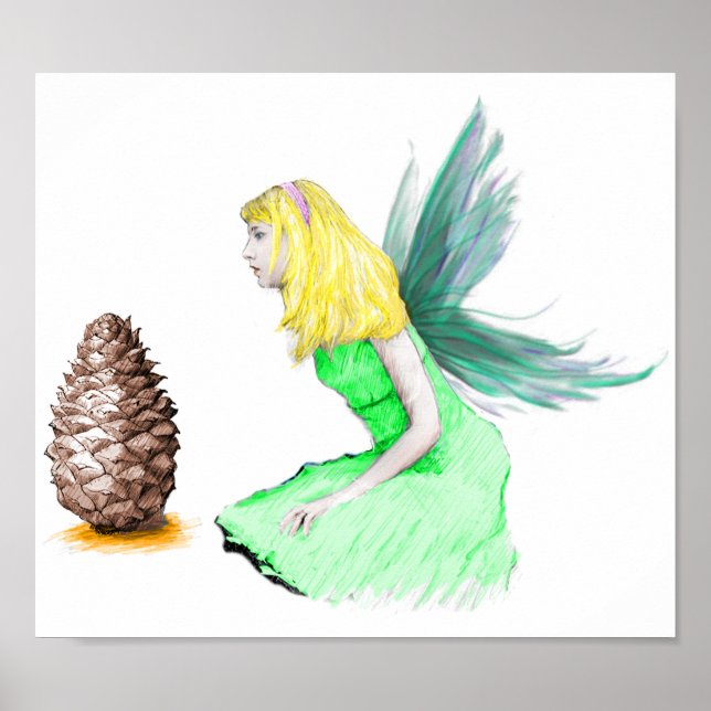 Póster Pine Tree Fairy with pine cone (Frente)