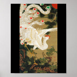 Póster Pine Tree & Phoenix (Love Heart Phoenix), Jakuchu