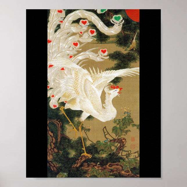 Póster Pine Tree & Phoenix (Love Heart Phoenix), Jakuchu (Frente)