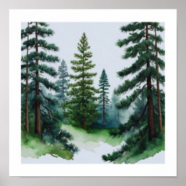 Póster Pine Trees Wall Art