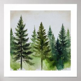 Póster Pine Trees Wall Art