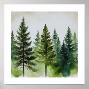 Póster Pine Trees Wall Art
