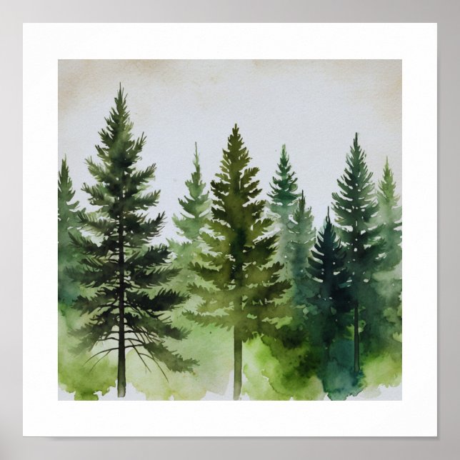 Póster Pine Trees Wall Art (Frente)