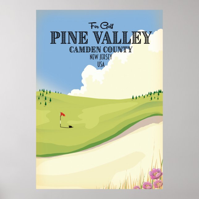 Póster Pine Valley Camden County New Jersey USA Golf (Frente)
