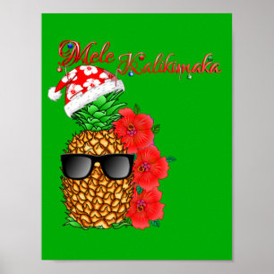 Póster Pineapple de los Navidades Mele Kalikimaka