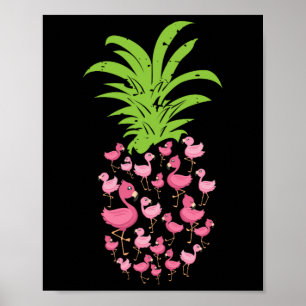 Póster Pineapple Flamingo Aloha Beach Hawaii - Bir Rosa