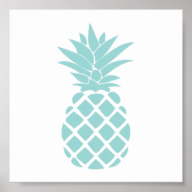 Póster Pineapple forma decorativa verde menta (Frente)