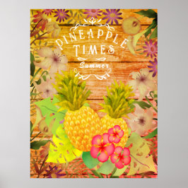Póster Pineapple Pine Floral Poster