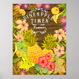 Póster Pineapple Pine Floral Poster