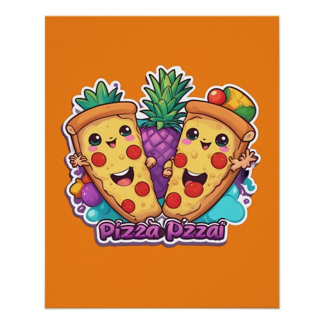 Póster Pineapple Pizza Funny (Anverso)