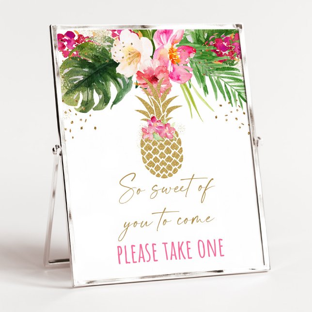 Póster Pineapple Tropical Floral Rótulo de Favor del Cump (Subido por el creador)