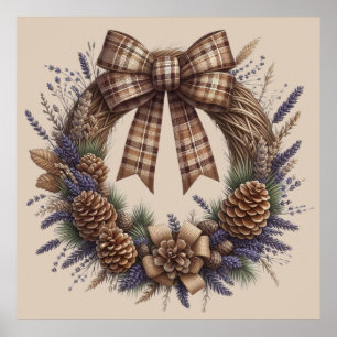 Póster Pinecone Wreath Poster