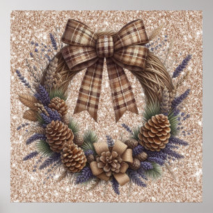 Póster Pinecone Wreath Poster