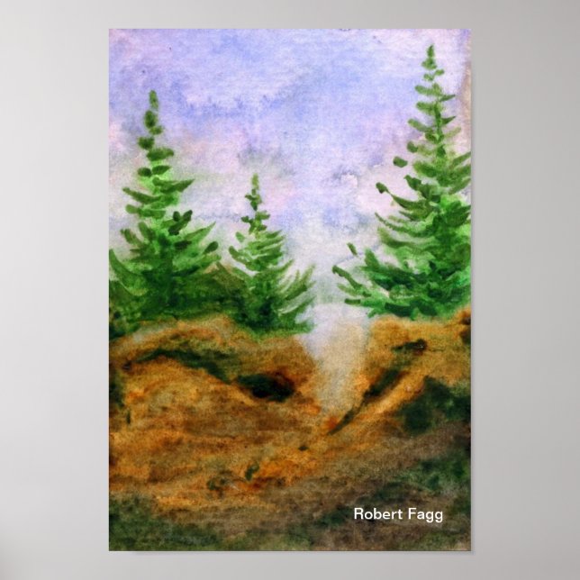Póster Pines on the Rocks Art Print (Frente)