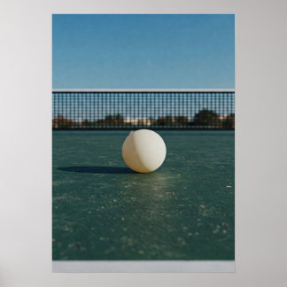 Póster Ping Pong Ball on Green Table Court