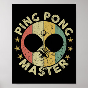 Póster Ping Pong Campeón de la Mesa de ping pong entrenad