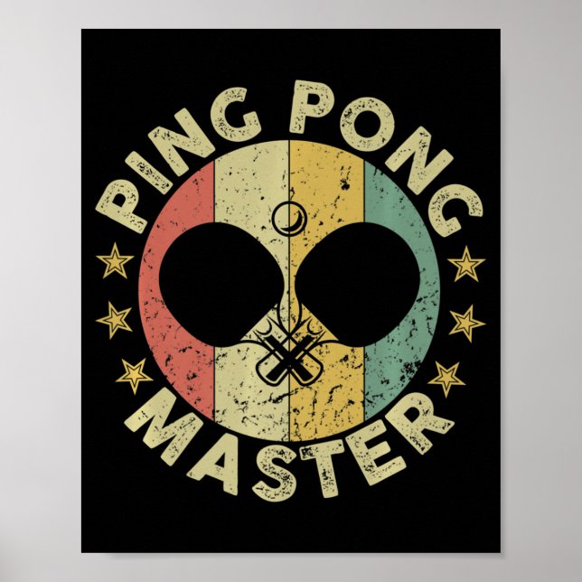 Póster Ping Pong Campeón de la Mesa de ping pong entrenad (Frente)