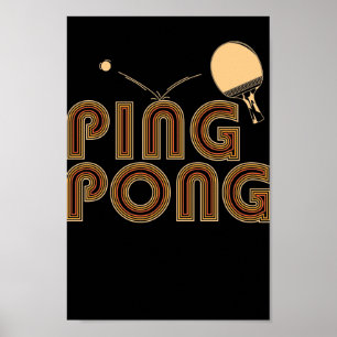 Póster Ping Pong Kelle mit Ball