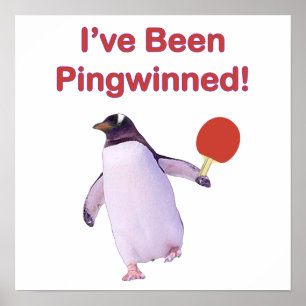 Póster Ping Pong, pingüino con ganancia