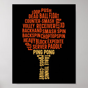 Póster Ping Pong Table Tennis Backhand Backspin Block