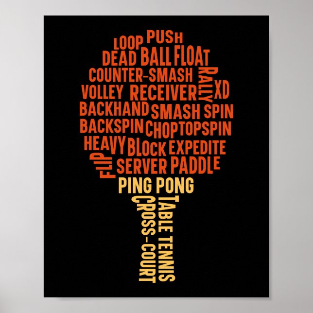 Póster Ping Pong Table Tennis Backhand Backspin Block (Frente)