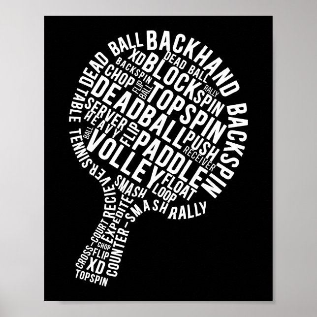 Póster Ping Pong Table Tennis Backhand Backspin Block (Frente)