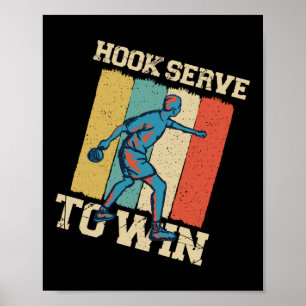 Póster Ping Pong Table Tennis Hook Sirve Para Ganar Retro