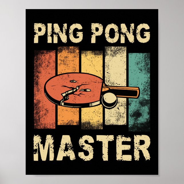 Póster Ping Pong Table Tennis Ping Pong Master Retro (Frente)