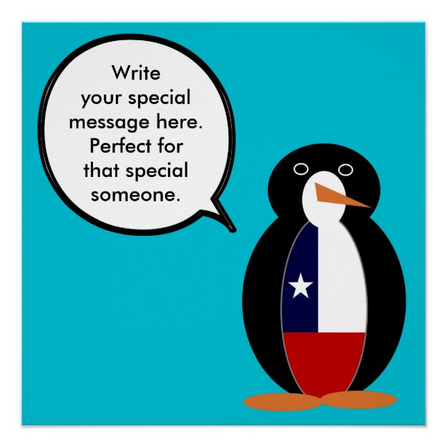 Póster Pingüina Chilena Parlante Personalizada (Anverso)
