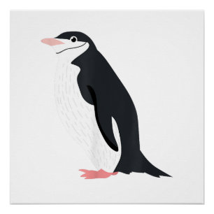 Póster Pingüino adorable con correa divertido amor por an